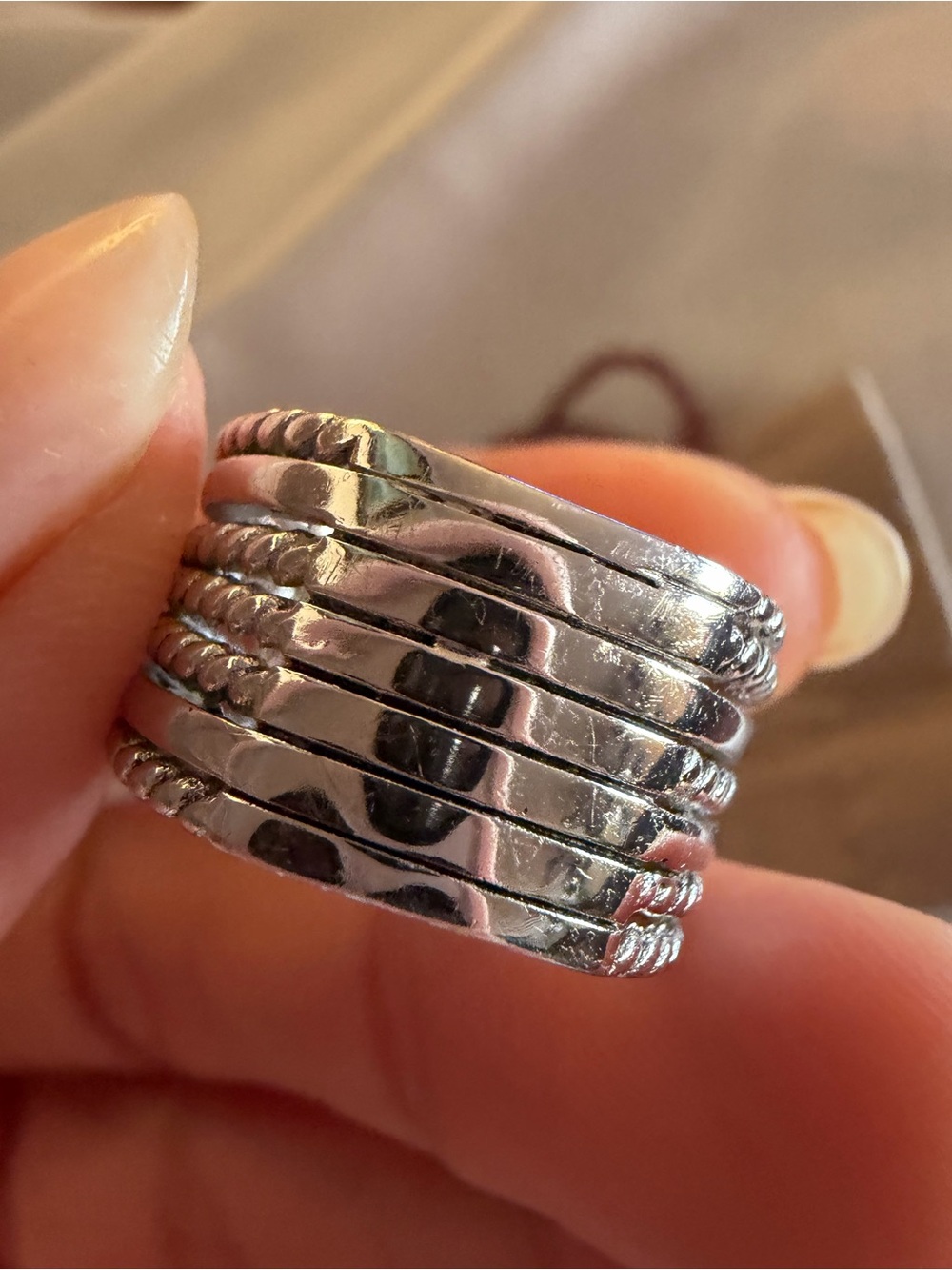 David Yurman Multi-Row Cable Ring Sterling Silver & 18K Yellow Gold Size 6.5 - Picture 5 of 16